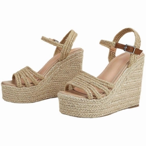 1 Pair Women Sandals Wedge Sandals Summer Beach Shoes with Adjustable Ankle Strap Flat Ankle Boots With Studs