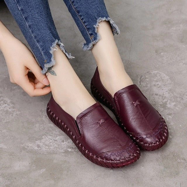 Snow Boots 7c 2020 Fashion Women Shoes Genuine Leather Loafers Women Casual Shoes Soft Comfortable Shoes Women Flats I012
