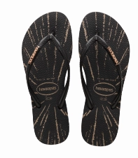 4141363 - SLIM METALLIC PRINT SANDAL Thick Bottom Flip Flops