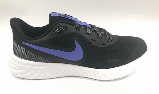 Youth Nike Velcro Shoes Nike scarpa da corsa da ragazza Revolution 5 Glitter GS CD6840 041 nero