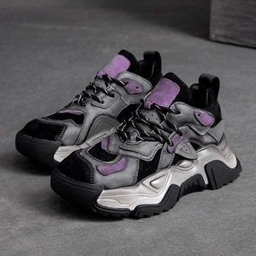 Uptown Sneakers Women Retro Patchwork Leather Dad Sneakers