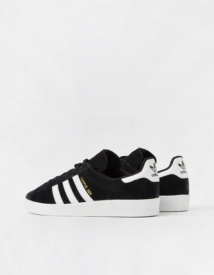 adidas Campus ADV Skate Shoes - Core Black/White/White Best Low Profile Skate Shoes
