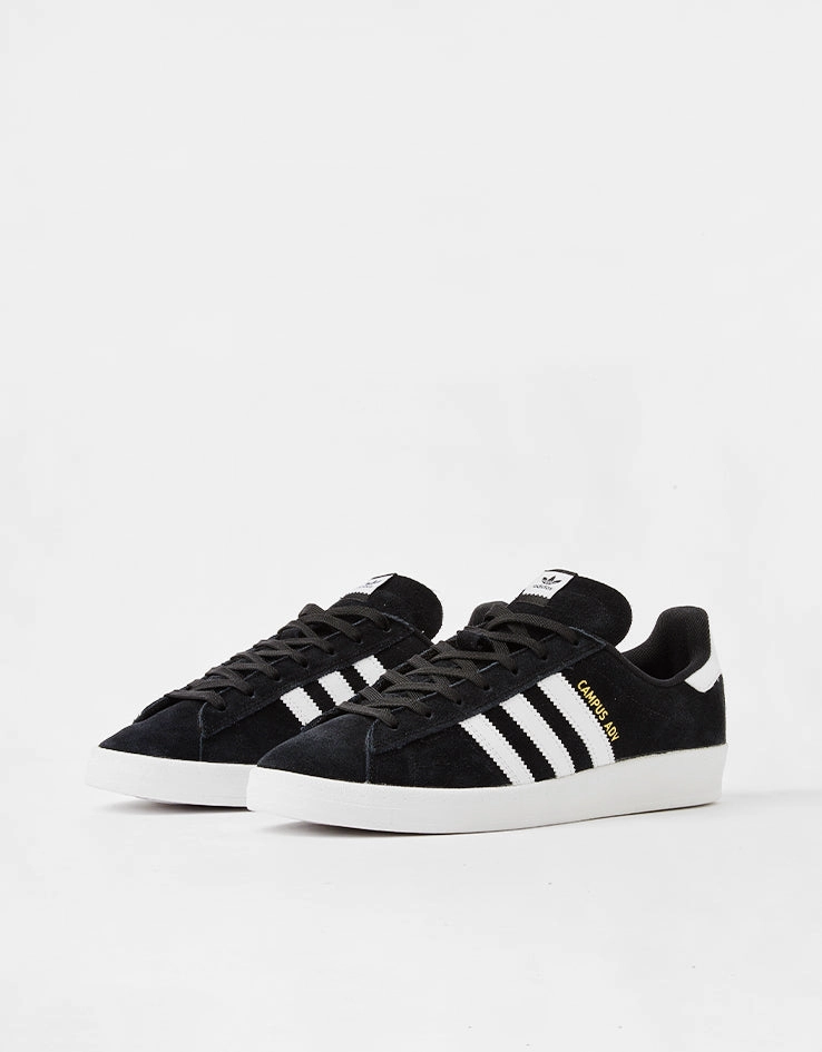 adidas Campus ADV Skate Shoes - Core Black/White/White With Detachable Wheels Roller Skate
