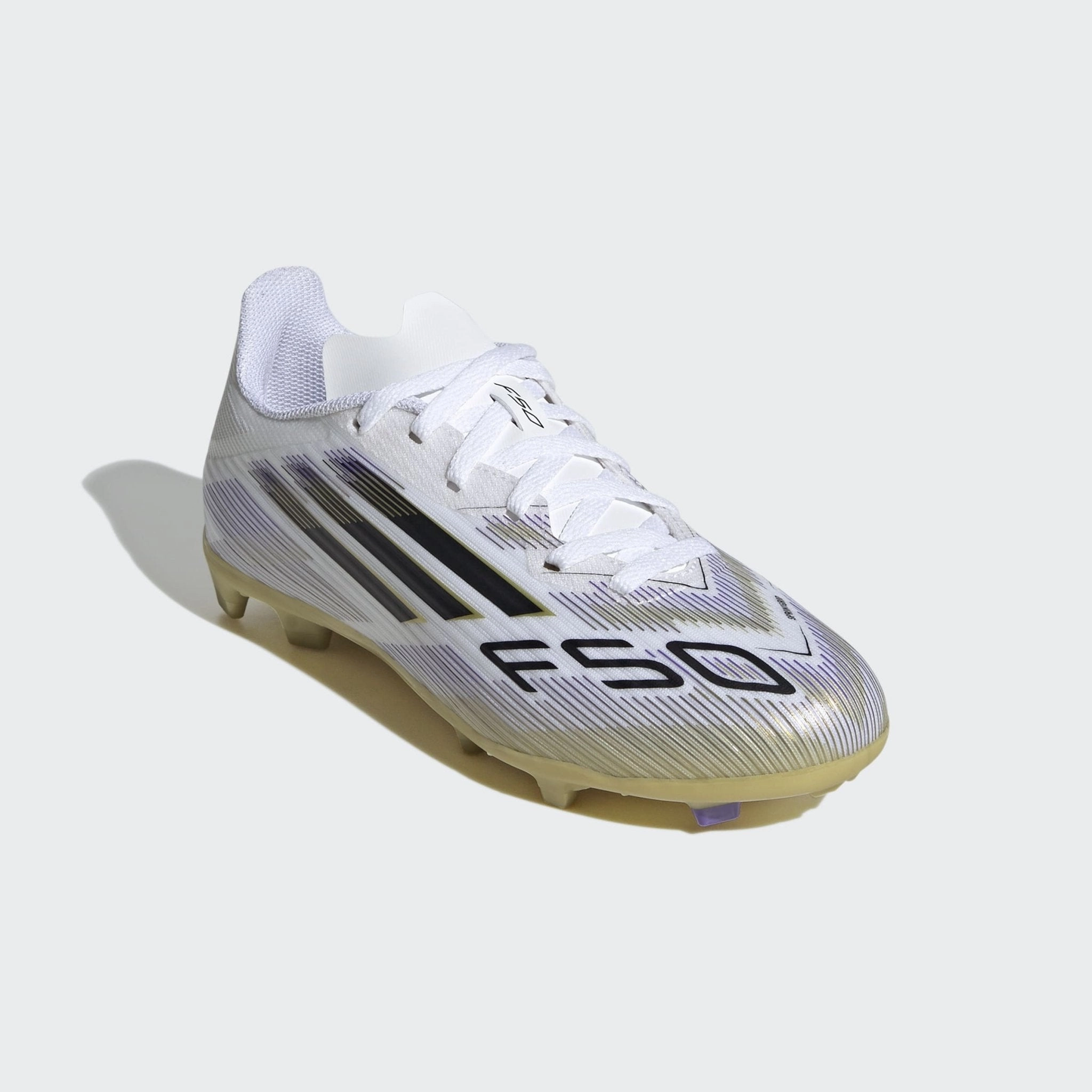 adidas F50 League Firm/Multi-Ground Boots Kids White/Black Galaxy Soccer Cleats