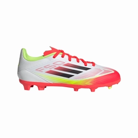adidas F50 League Firm/Multi-Ground Boots Kids White/Black Brava Soccer Cleats