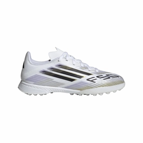Firm Ground Soccer Cleats adidas F50 League Turf Boots Kids White/Black