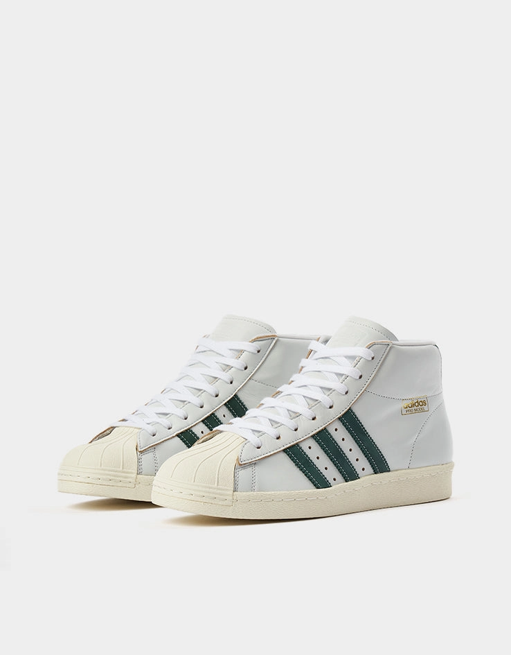 adidas Pro Model 80 ADV Skate Shoes - Crystal White/Collegiate Green/Off White Smart Skate Shoes
