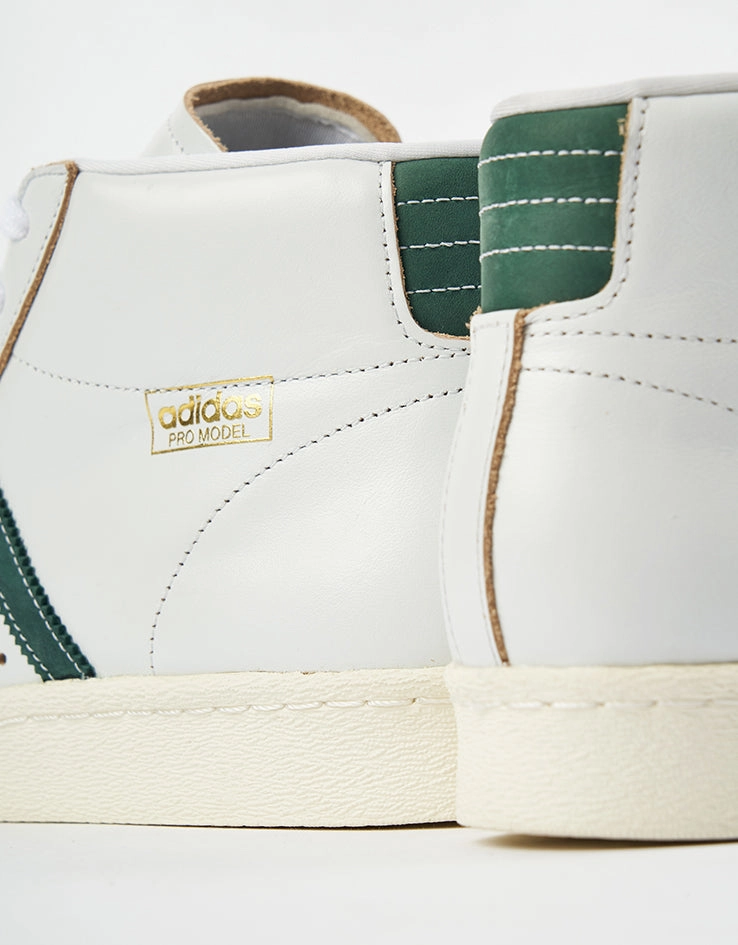 adidas Pro Model 80 ADV Skate Shoes - Crystal White/Collegiate Green/Off White Roller Skates Clip On Shoes