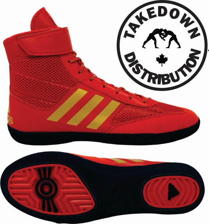 Adidas Shoe Wrestling Combat Speed 5  Red Gold Navy Combat Strike Boot
