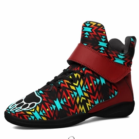 Comfortable Basketball Shoes For Flat Feet Fire Colors and Turquoise Bearpaw Ipottaa Basketball / Sport High Top Shoes