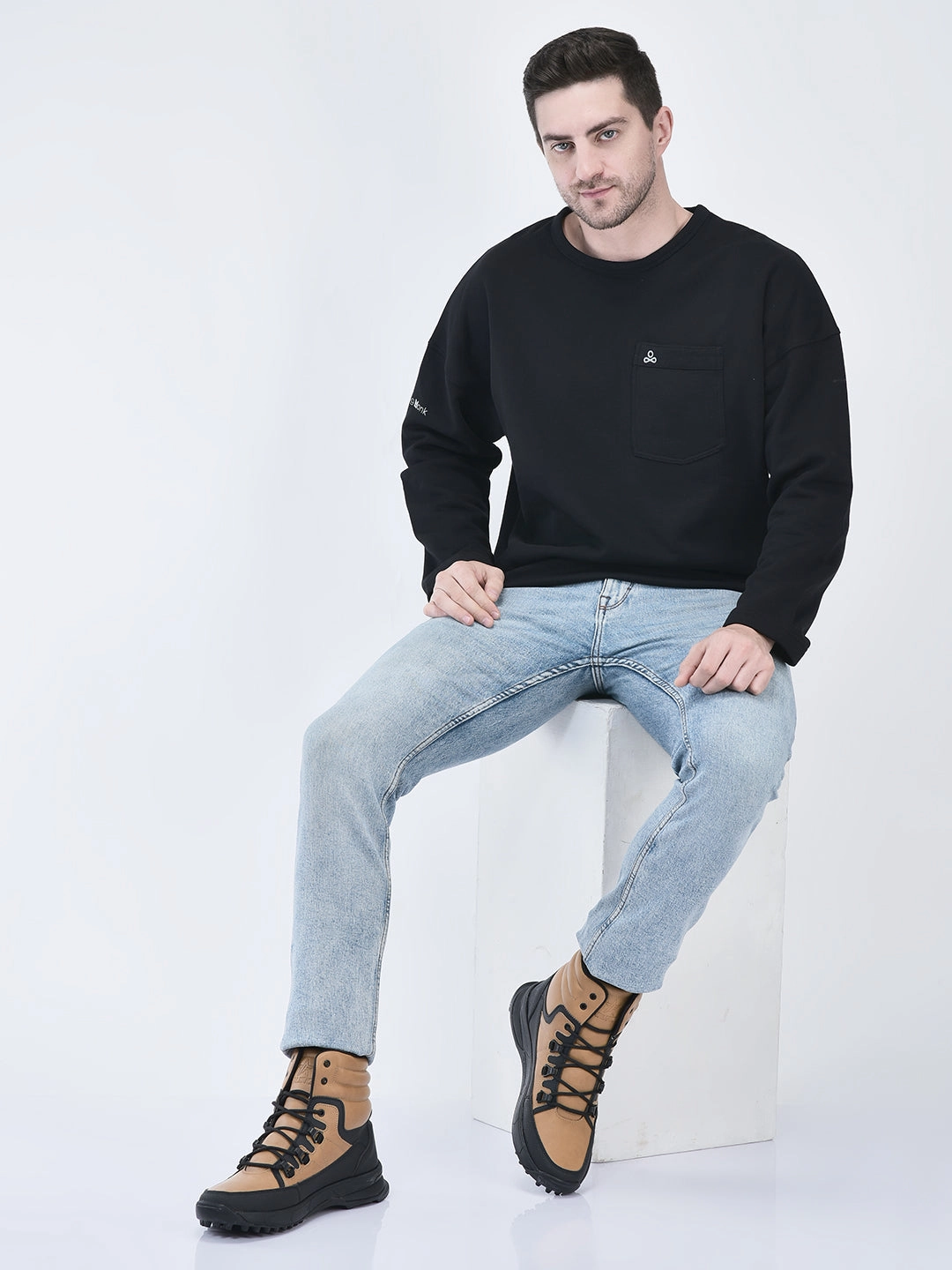 Amberjack Chelsea Boot Men Tan High Top 3-Eye Lace Up High Ankle Winter Biker Boots|Trekking Boots|Hiking Boots|Basketball Shoes|Good Sole Grip Traction