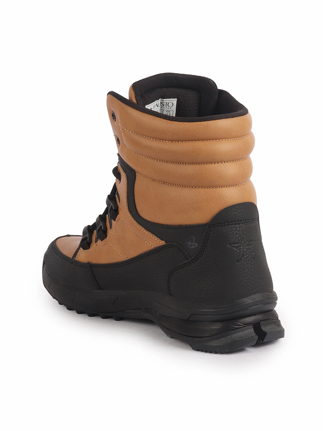 Brown Leather Chelsea Boots Men Tan High Top 3-Eye Lace Up High Ankle Winter Biker Boots|Trekking Boots|Hiking Boots|Basketball Shoes|Good Sole Grip Traction