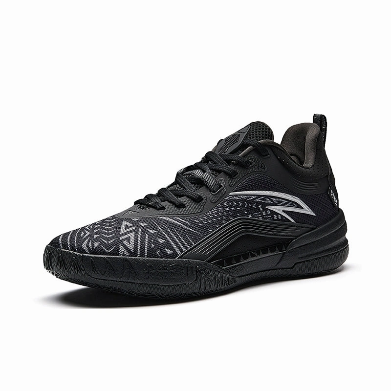 ANTA Men KAI 1 TEAM Basketball Shoes 1125A1122-7 -Black/Grey/Grey (Kasut Kyrie Bola Keranjang) Laceless Soccer Cleats