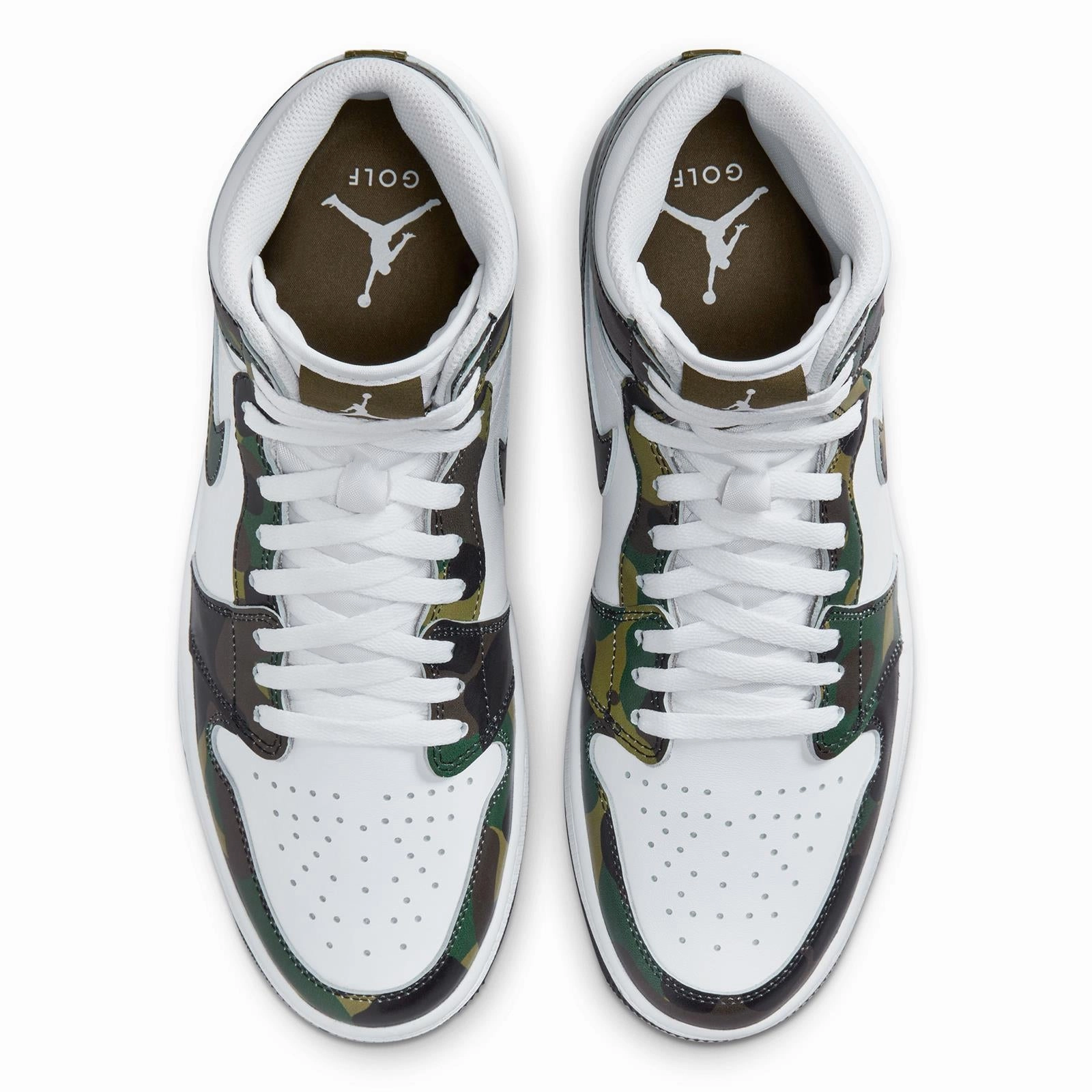Air Jordan 1 High Top Golf Shoes Green Camo Clearance Sale Golf