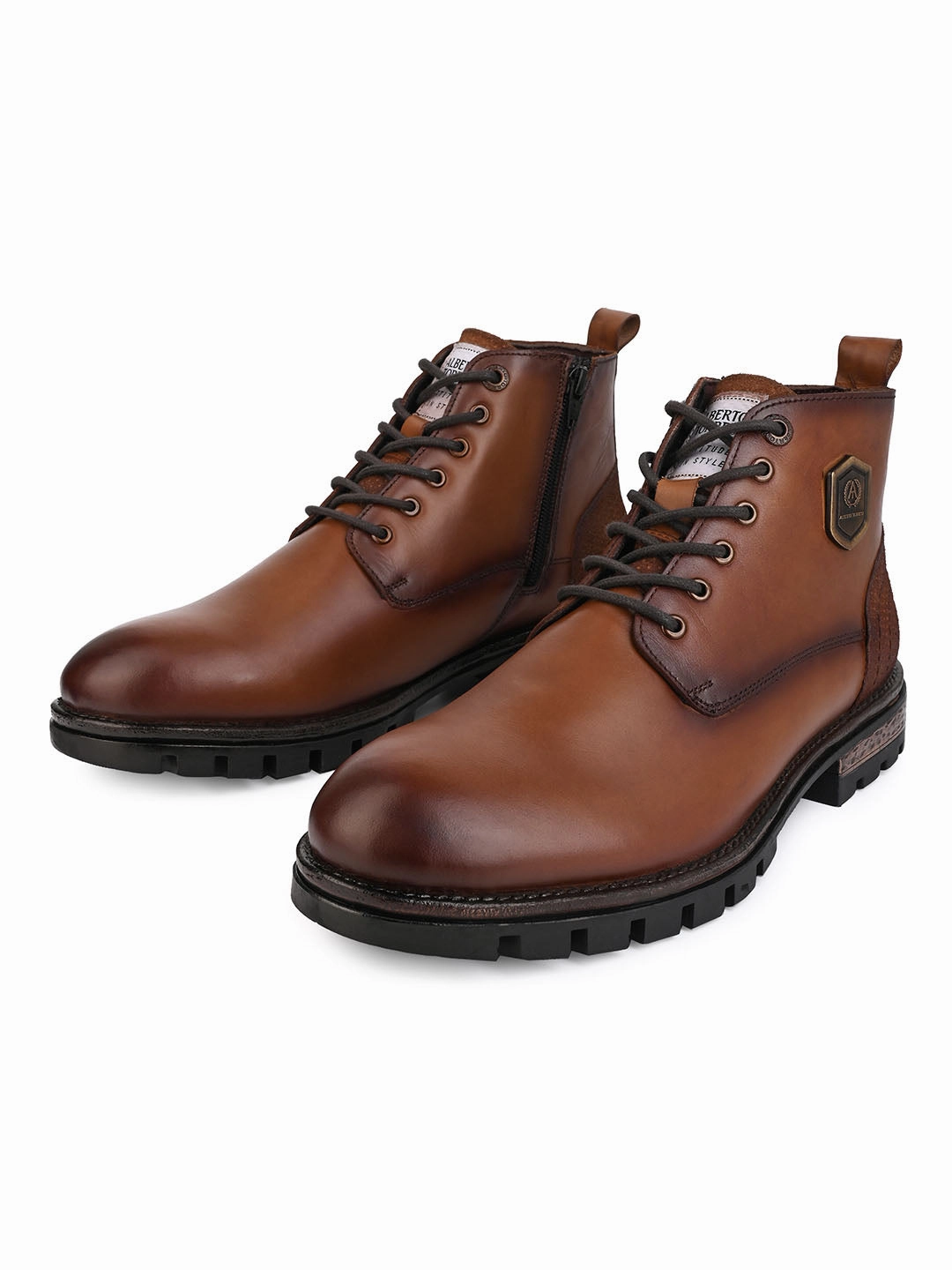 Alberto Torresi Headon Series Devl553 Pure Grain Leather Ankle Chukkas For Men Wisteria Ankle Boots