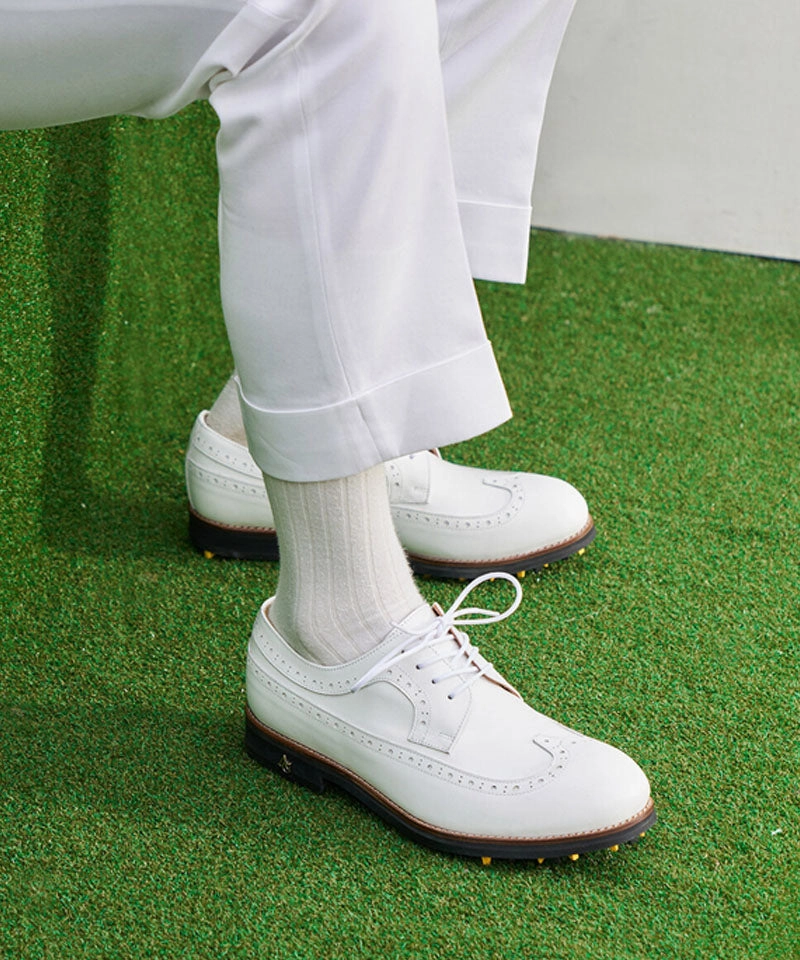 Golf Le Fleur ALL CLASSIC Golf Noble Derby Classic Golf Shoes - White