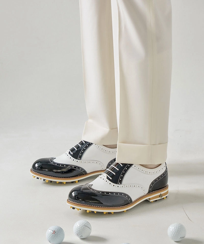 Mizuno Golf Shoes ALL CLASSIC Golf Noble Wingtip Classic Golf Shoes - Black Patent