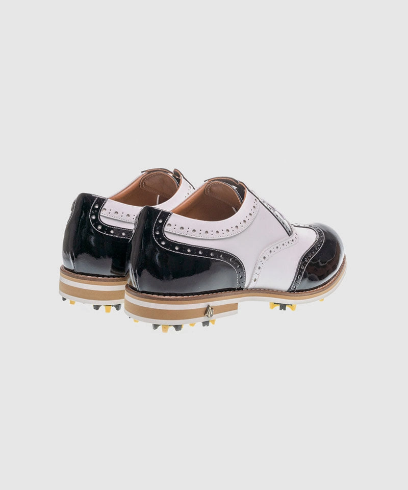 ALL CLASSIC Golf Noble Wingtip Classic Golf Shoes - Black Patent Best Sneaker Like Golf Shoes