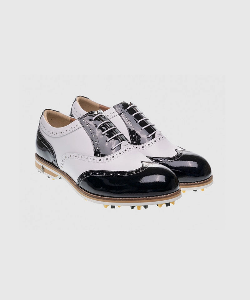 ALL CLASSIC Golf Noble Wingtip Classic Golf Shoes - Black Patent Chuck Taylor Golf