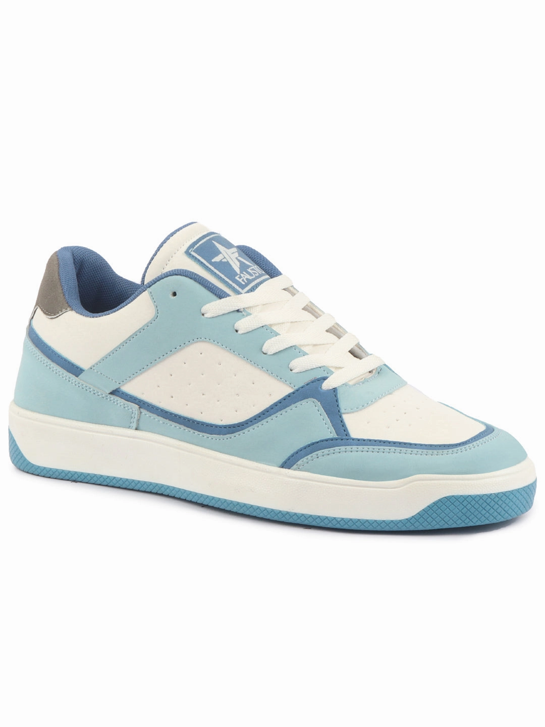 Men Blue Colorblocked Low Ankle Contrast Sole Lace Up Sneakers|Classic Combine Style Sneaker Shoes|Lace Up Casual Shoes Inov Sneakers