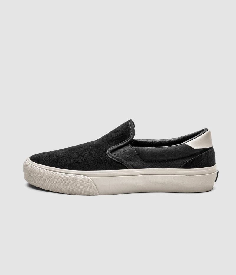 Straye Footwear Ventura Skate Shoes Slip-on Black/Bone Suede Slip-on Checkerboard Skate