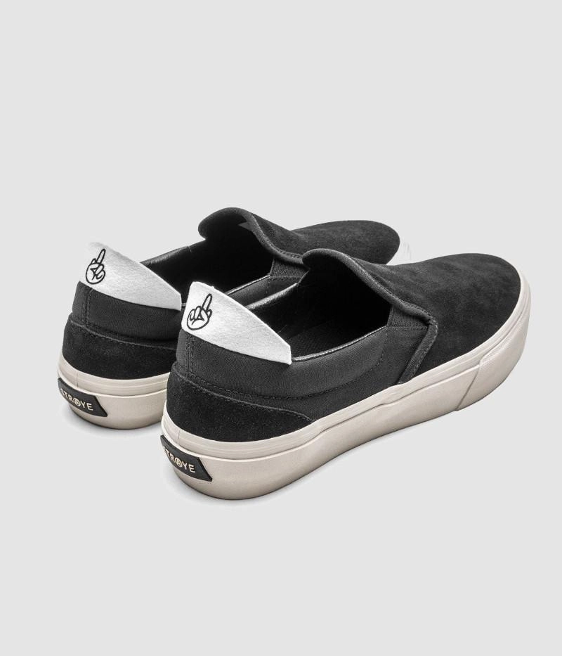 Online Best Pro Straye Footwear Ventura Skate Shoes Slip-on Black/Bone Suede