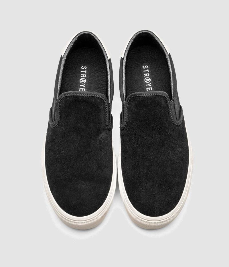 Straye Footwear Ventura Skate Shoes Slip-on Black/Bone Suede Your Own Skate Shoes