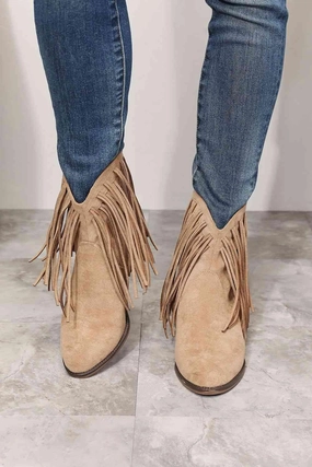 Legend Women's Fringe Cowboy Western Ankle Boots Unisa Leather Ankle Boots