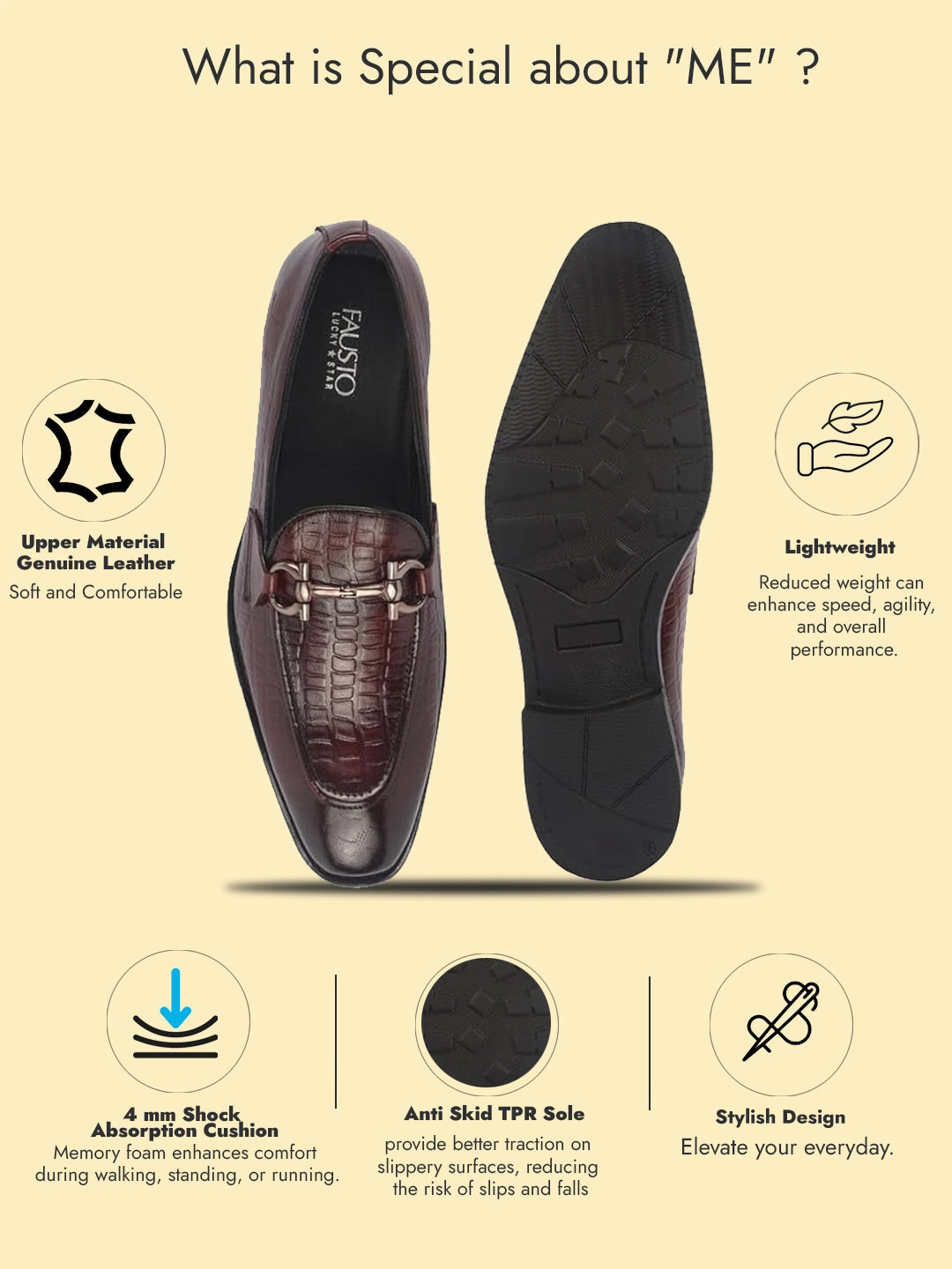 Most Expensive NULL Men Brown Genuine Leather Horsebit Buckle Textured Office Formal Slip On Shoes|Slip Resistant Sole with Memory Cushioned