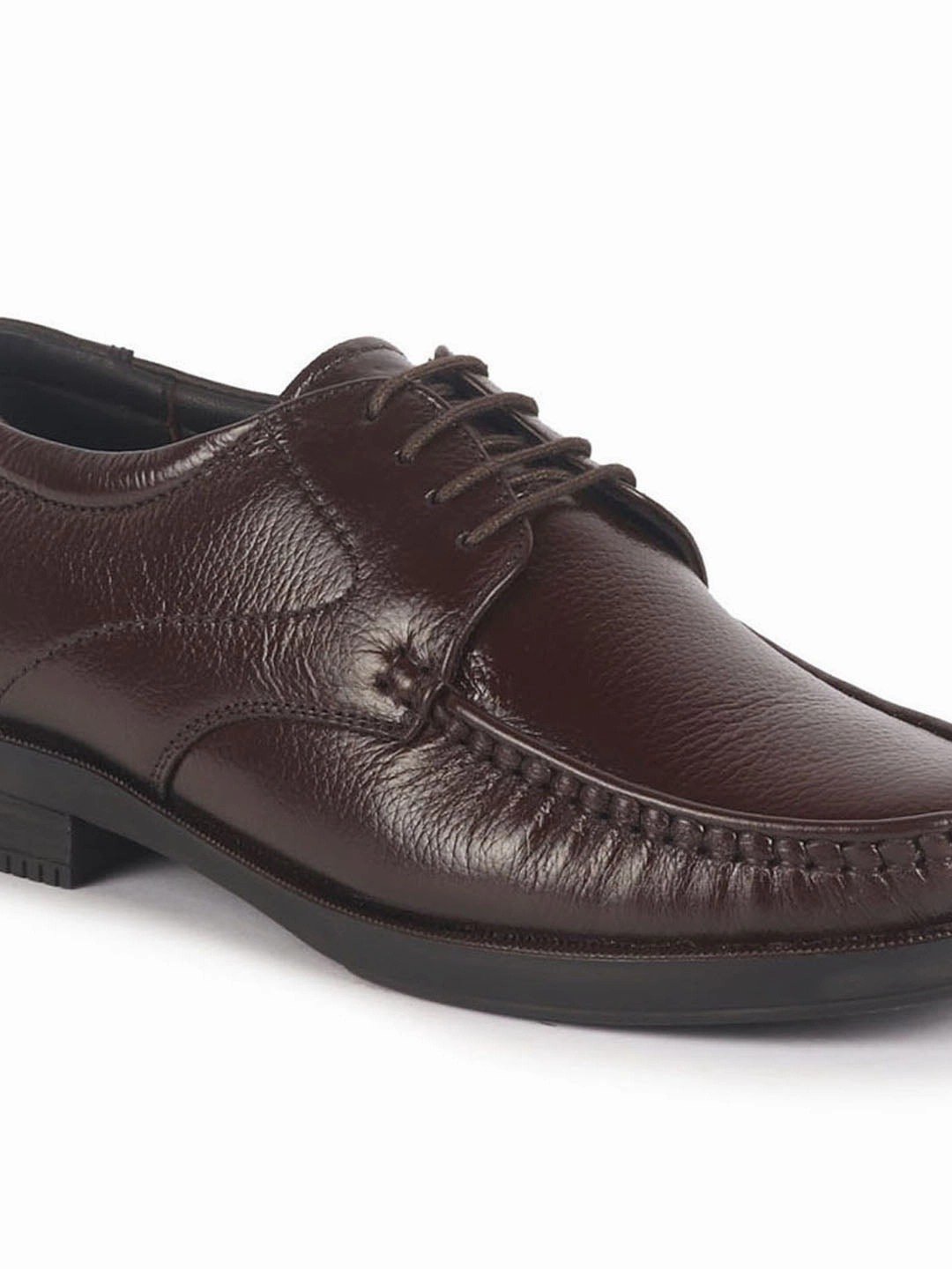 Men Brown Genuine Leather Formal Lace Up Moccasins Derby Shoes for Office|Memory Cushion Work Shoes Lace-Ups Best Lace To Toe Work Boots