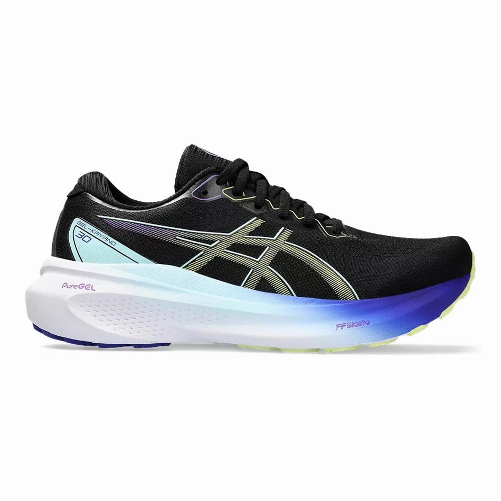 Asics Running Shoes Wide Fit Women's Asics Gel-Kayano 30, Black/Glow Yellow, 7.5 D Wide