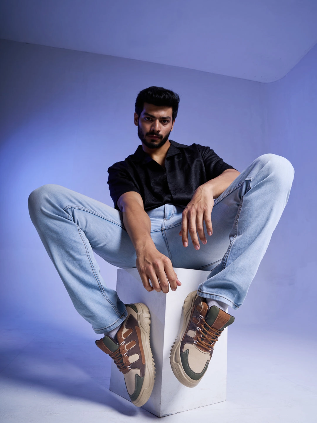 Sneakers 574 Men Olive Colorblocked Casual Lace-Up Stylish Sneaker|Modern Design Sneakers with Comfort Street Style Shoes|Anti Skid Sole