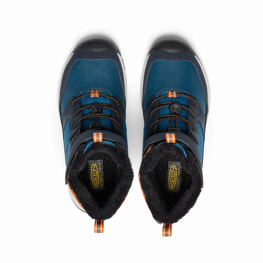 Big Kids' Skua Waterproof Winter Boot  |  Sky Captain/Gold Flame Snow King Boots