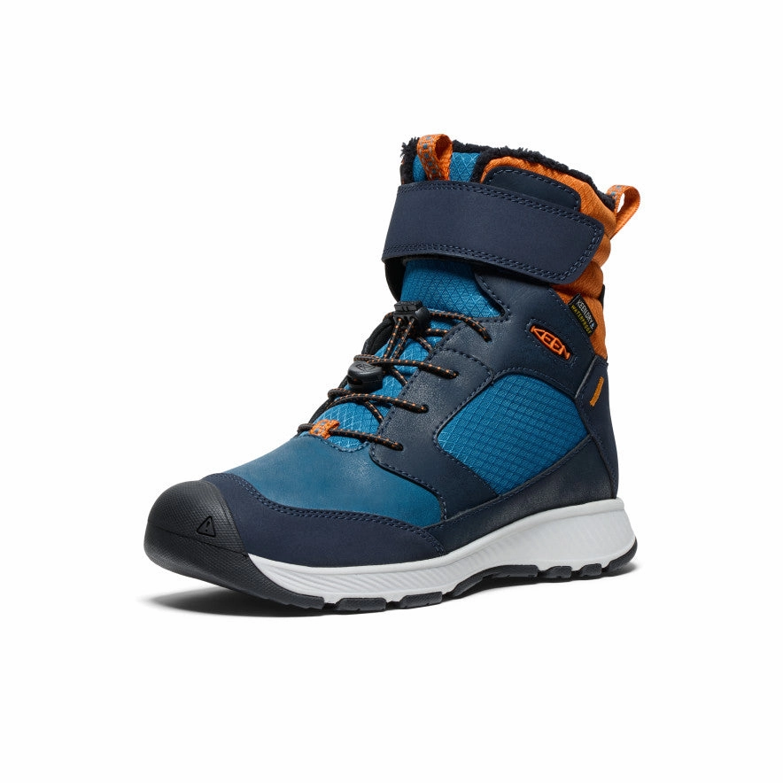 Big Kids' Skua Waterproof Winter Boot  |  Sky Captain/Gold Flame Josef Seibel Snow Boots