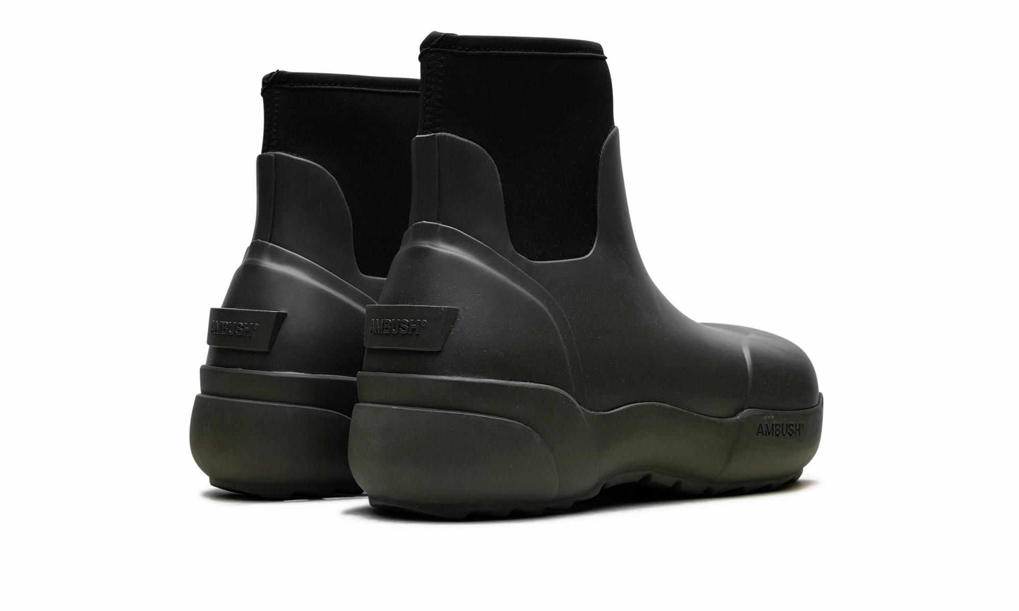 AMBUSH RUBBER ANKLE BOOT SHOES GREEN "Green" Lace-up Leather Ankle