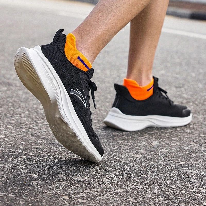 ANTA Men Flashlite Running Shoes 9124A5521-2- Black/Ivory White (Kasut Larian/Kasut Joging) 8.5 Snow Boots