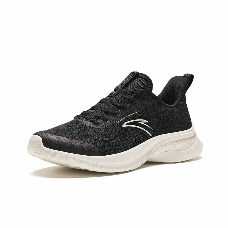 Snow Boots Easy To Put On ANTA Men Flashlite Running Shoes 9124A5521-2- Black/Ivory White (Kasut Larian/Kasut Joging)