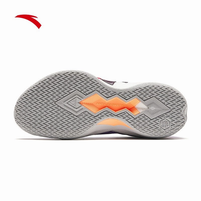 Turf Soccer Shoes Vs Cleats ANTA Men Kuang Ao BASKETBALL SHOES 1124C1106-6 -Purple/Red/Purple (Kasut Bola Keranjang)