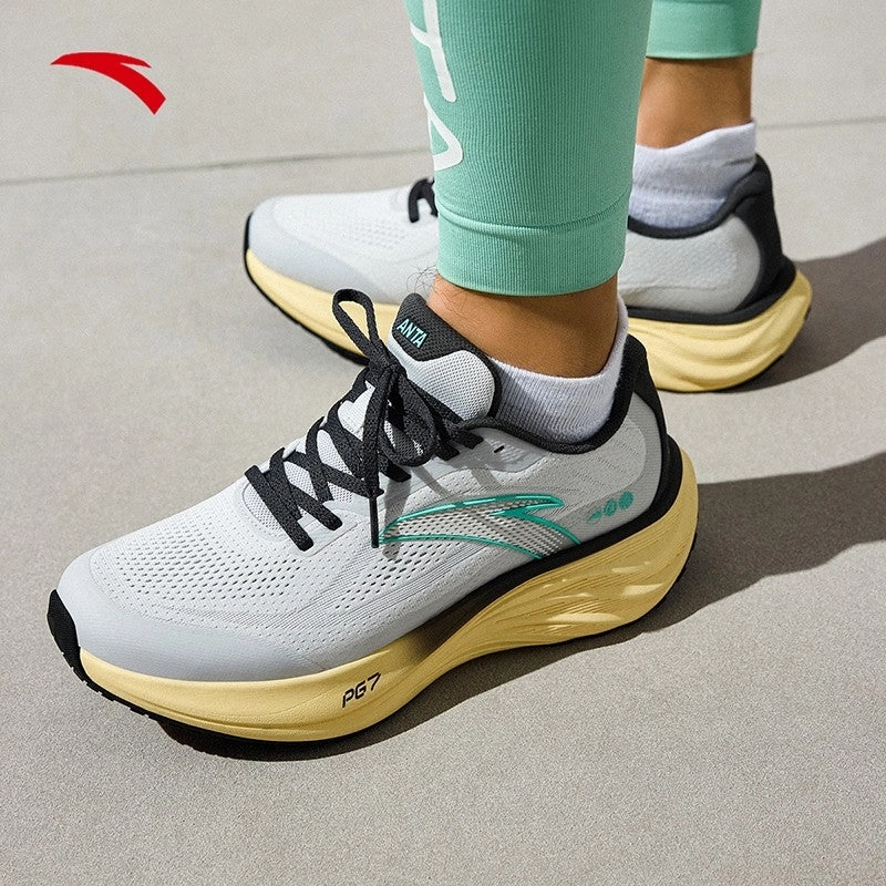 Rose Lavelle Soccer Cleats ANTA Men PG7 Travel 1.5 Running Shoes 1125A5508-3 -Grey/Grey/Blue (Kasut Larian Lelaki)