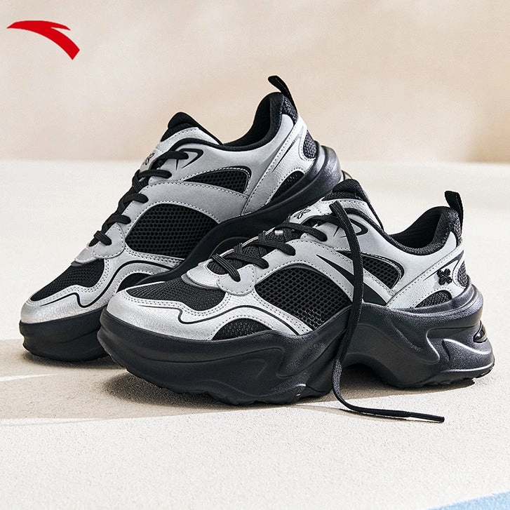 Snow Hiking Boots Waterproof ANTA Women Casual Shoes Sneakers 9225B8821-4 -Black/Silver (Kasut Kasual/Snikers Perempuan)