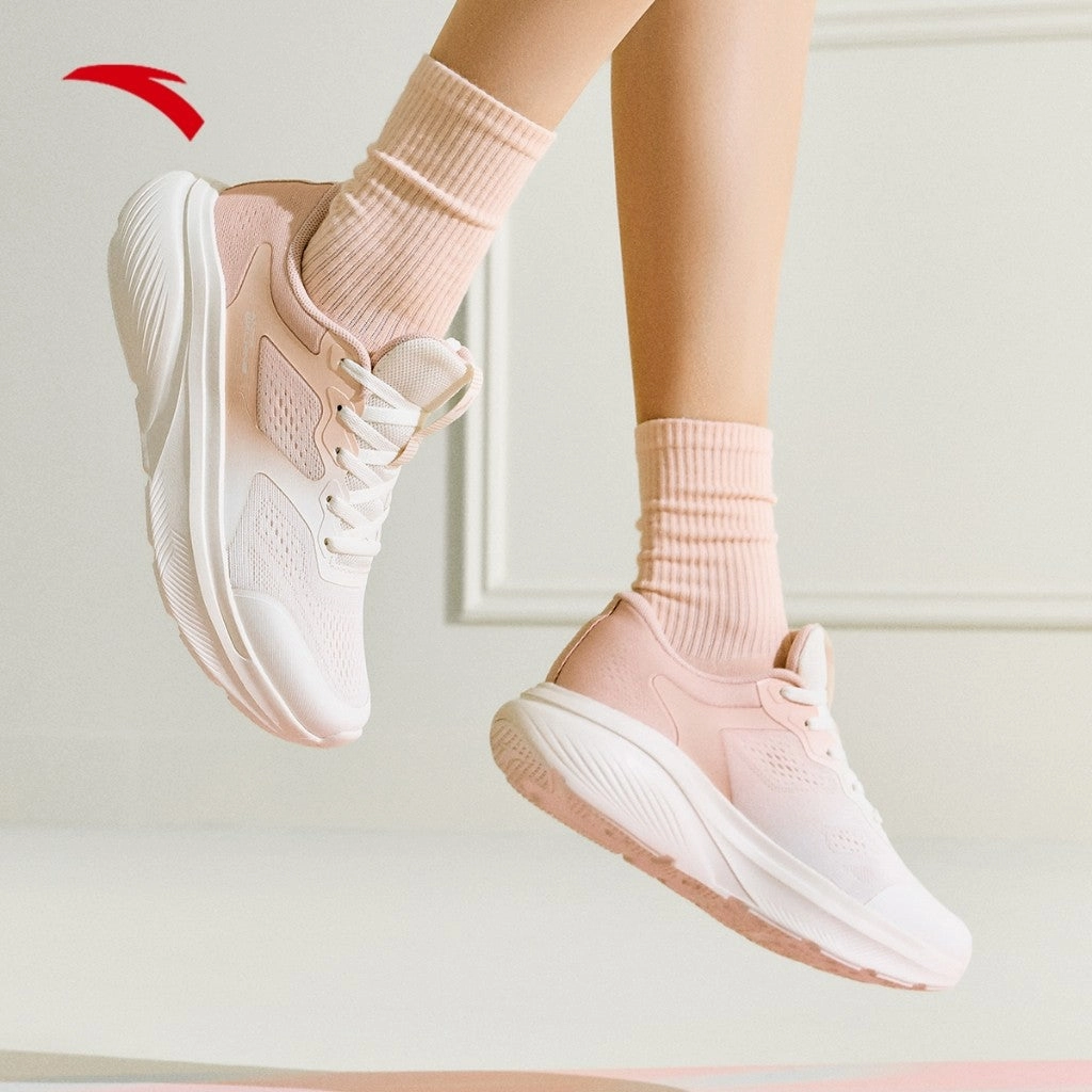 ANTA Women Cross Training Shoes 1225A7793-3 -Ivory White/Pink (Kasut Sukan Perempuan) Suede Boots For Snow