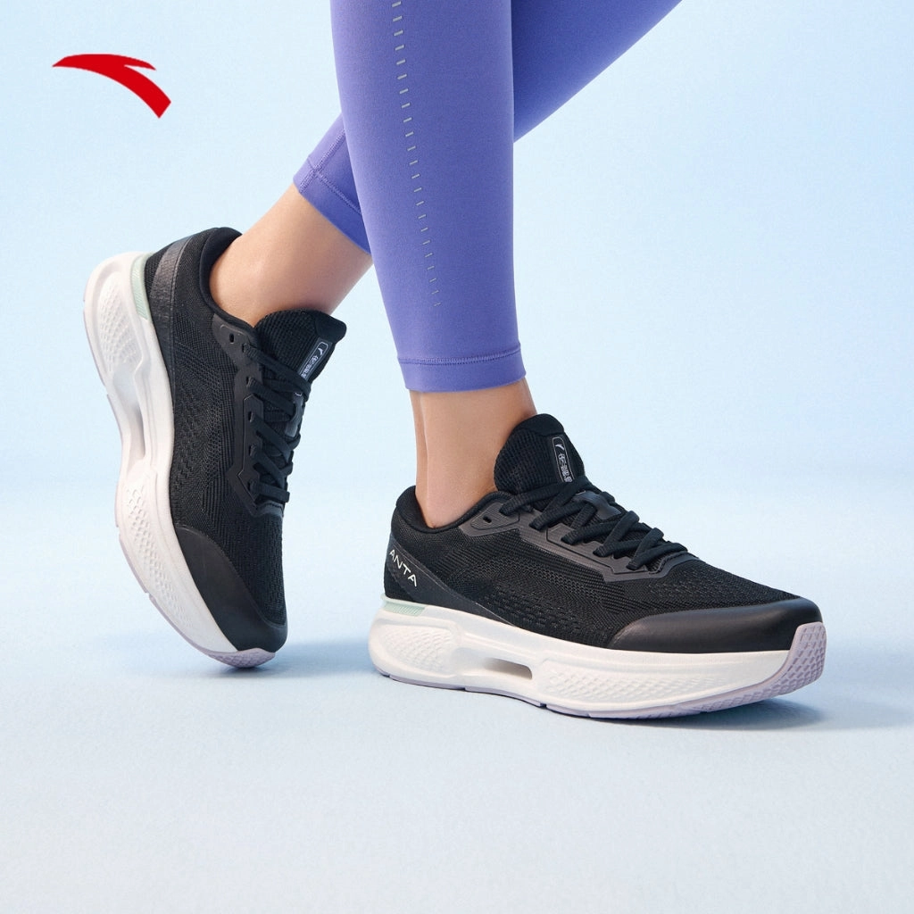 Solid Rain Boots ANTA Women EBUFFER Cross-Training Shoes 1225B7718-1 -Black/Green (Kasut Sukan Perempuan)