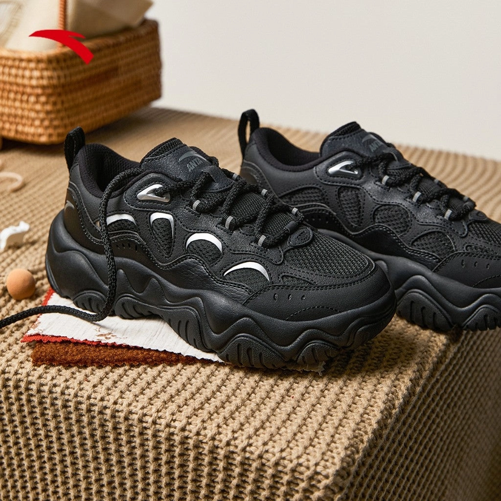 ANTA  Women Firefly Casual Shoes 1225A8853-4 -BLACK/SILVER (Kasut Kasual Perempuan) Lace Up Ankle Rain Boots