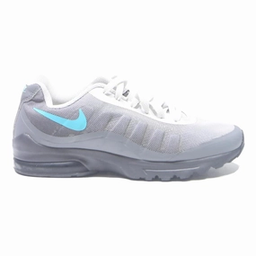 NIKE Air Max Mens Trainers Grey & Blue Synthetic UK 6 Cushioned Comfort Nike Shoes With Bag