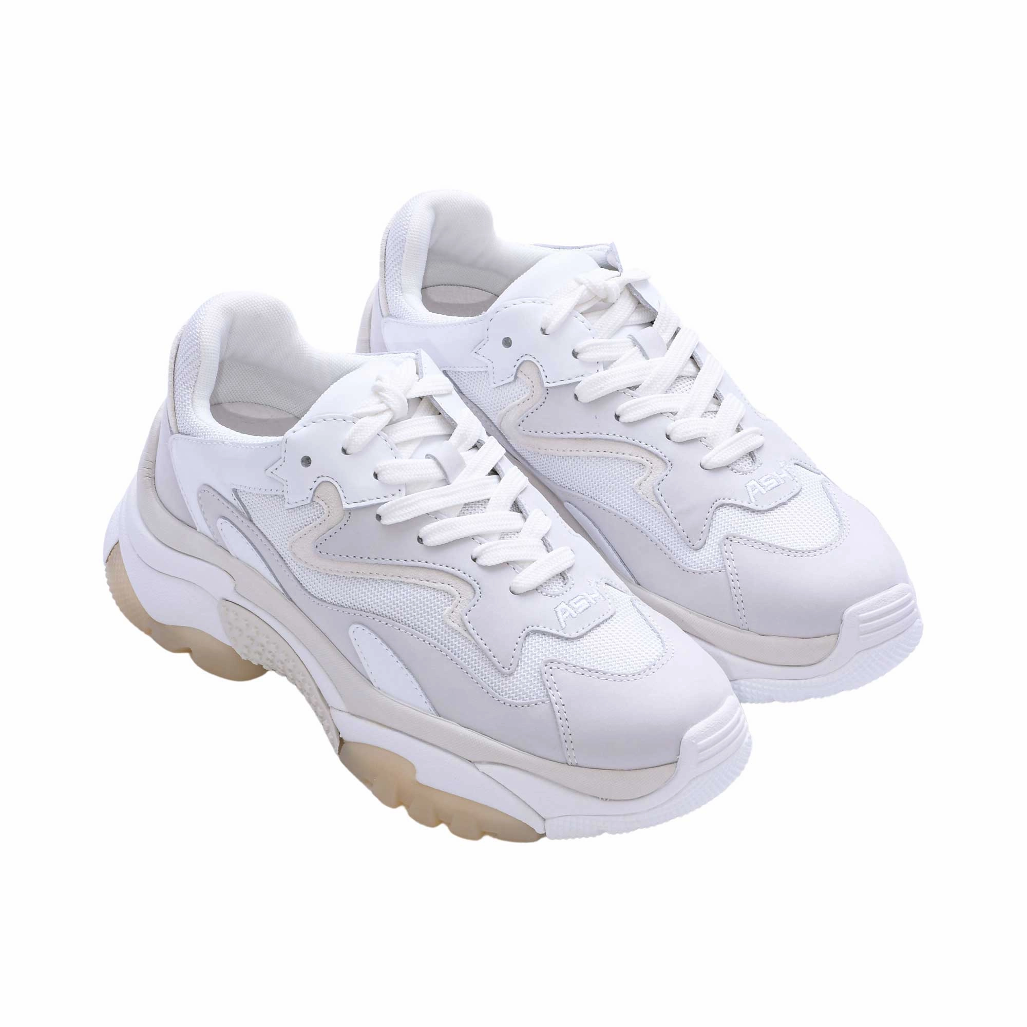 Designer Dress Sneakers ASH Women's White & Silver Sneaker