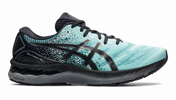 Asics Wrestling Shoes Dave Schultz Men's Asics Gel-Nimbus 23, Clear Blue/Gunmetal, 10 D Medium