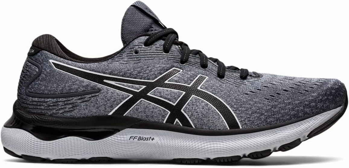 Men's Asics Gel-Nimbus 24, Carrier Grey/Black, 8 D Medium Asics Logo