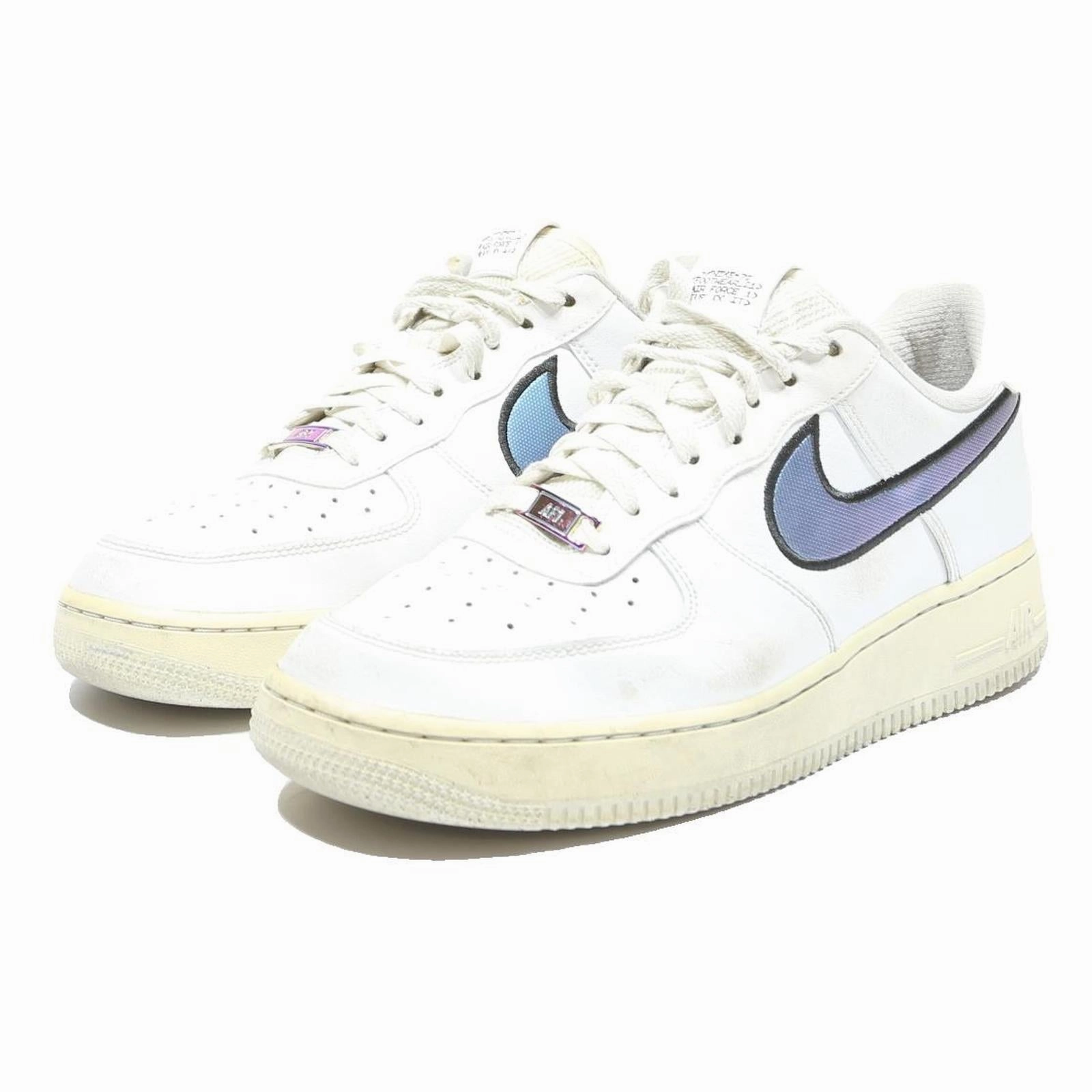 Track Nike Shoes NIKE Air Force 1 Mens Low Top Trainers White & Light Blue Leather UK 9 Casual