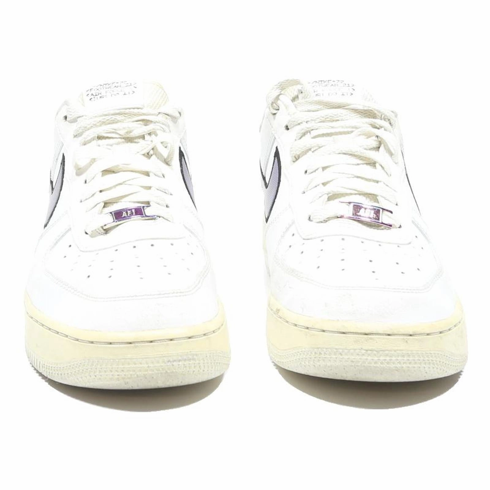 NIKE Air Force 1 Mens Low Top Trainers White & Light Blue Leather UK 9 Casual Waffle Shoes Nike