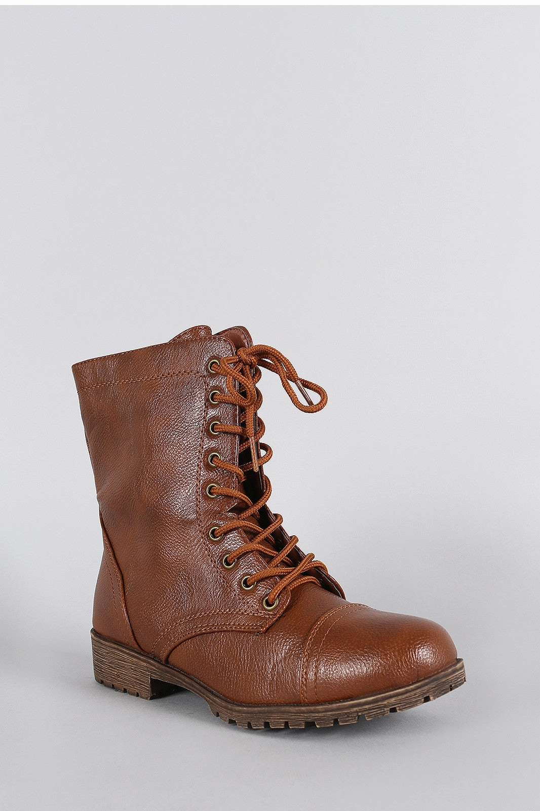 Fawdry Combat Boot Bamboo Vegan Leather Combat Lug Booties